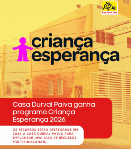 Leia mais sobre o artigo Casa Durval Paiva é premiada pela sexta vez no Criança Esperança com o projeto “Incluir Mais”
