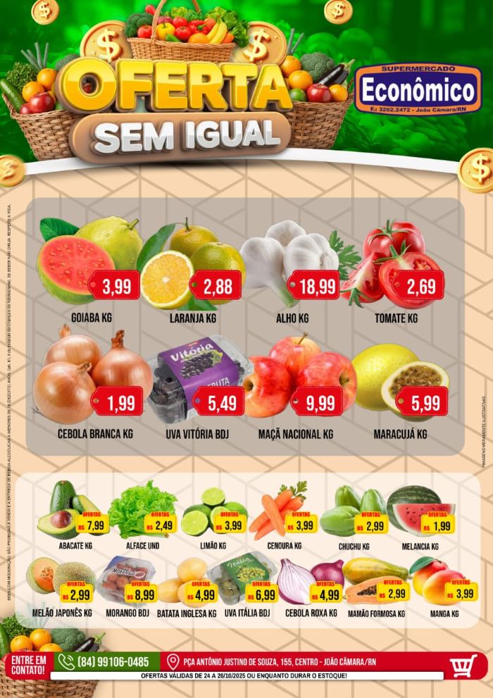 No momento, você está visualizando Imperdível: Confira as ofertas do Supermercado Econômico para esta sexta-feira, 24/10