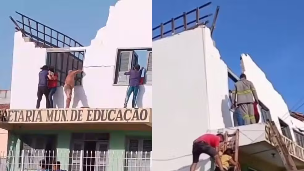 No momento, você está visualizando Teto de secretaria de educação desaba e deixa mais de 20 professores feridos no interior do Ceará