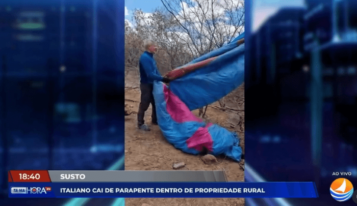 No momento, você está visualizando Italiano cai de parapente em propriedade rural no interior do RN