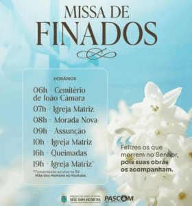 Leia mais sobre o artigo Paróquia Nossa Senhora Mãe dos Homens divulga programação de Missas para o Dia de Finados