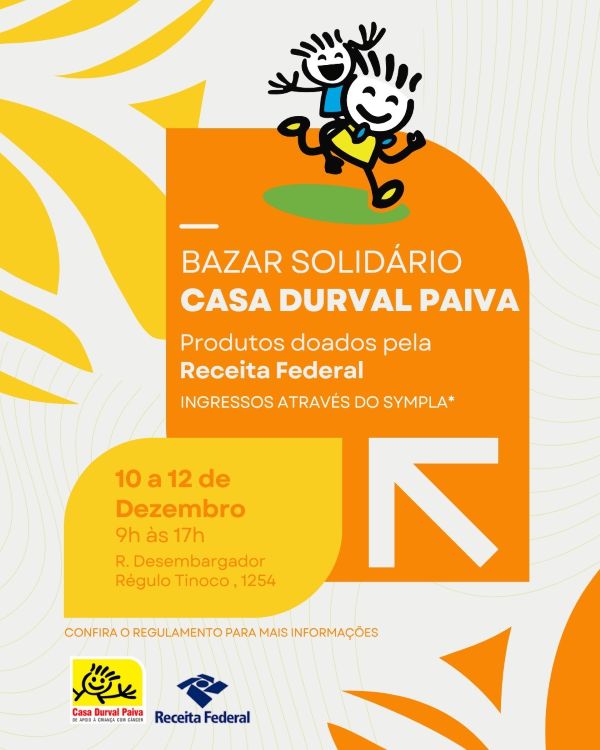 Leia mais sobre o artigo Casa Durval Paiva realiza Bazar Solidário do Caquito com produtos doados pela Receita Federal