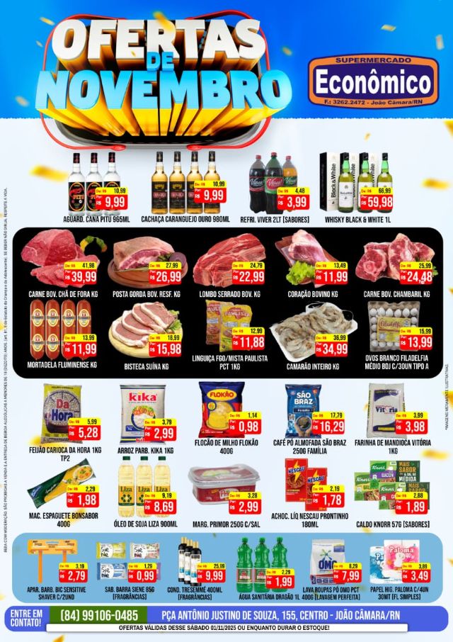 No momento, você está visualizando Confira os encartes de ofertas do Supermercado Econômico para este sábado, 01/11
