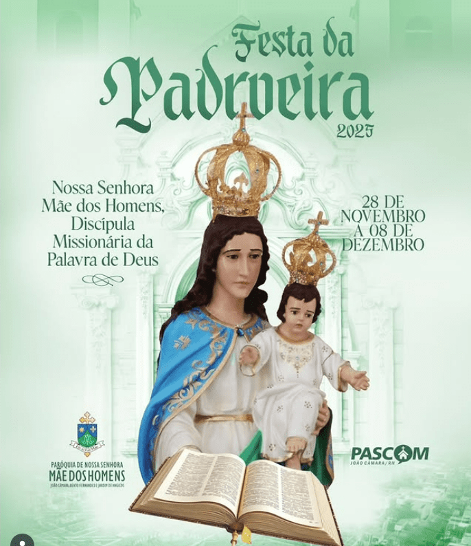 No momento, você está visualizando João Câmara: Paróquia de Nossa Senhora Mãe dos Homens divulga arte oficial da Festa da Padroeira 2025
