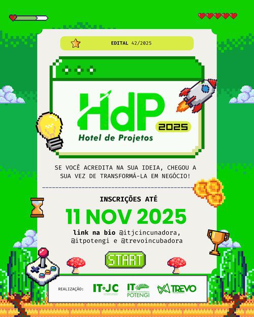 Leia mais sobre o artigo Incubadoras do IFRN abrem seleção de projetos inovadores para Hotel de Projetos 2025; Edital contempla campi João Câmara