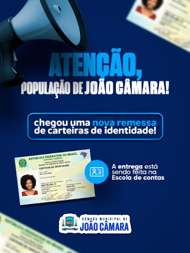 Leia mais sobre o artigo Câmara Municipal de João Câmara inicia na segunda-feira (24) entrega de novas carteiras de identidade