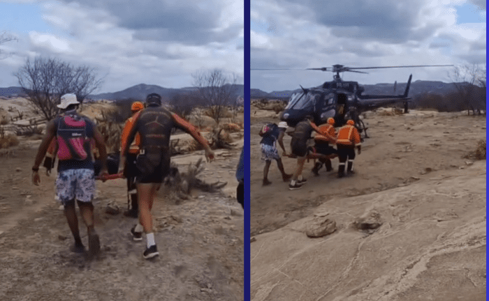 Leia mais sobre o artigo Helicóptero Potiguar 01 resgata jovem ferida durante trilha em Triunfo Potiguar