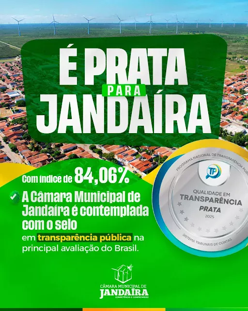 No momento, você está visualizando Câmara Municipal de Jandaira conquista Selo Prata em Transparência 2025
