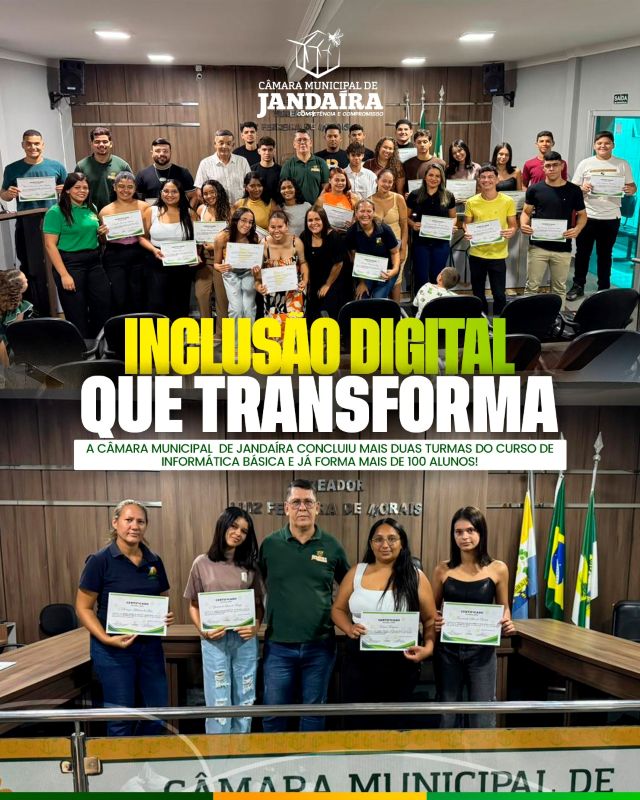 Leia mais sobre o artigo Câmara de Jandaíra conclui mais duas turmas do curso de informática básica e já formou mais de 100 alunos