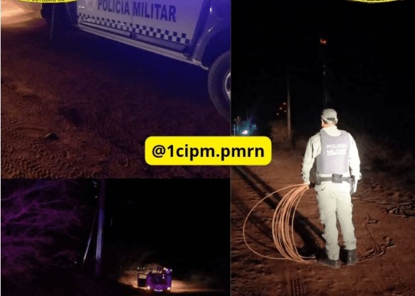 No momento, voc&ecirc; est&aacute; visualizando Pol&iacute;cia Militar frusta furto de cabos de energia na zona rural de Guamar&eacute;