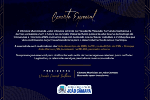 Leia mais sobre o artigo Câmara de João Câmara realizará Sessão Solene de Outorga de Comendas e Honrarias 2025