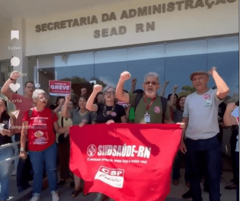 No momento, você está visualizando Servidores da saúde ocupam prédio da SEAD e garantem reunião com Governo do RN