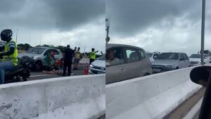 Leia mais sobre o artigo Acidente na Ponte Newton Navarro causa engarrafamento no sentido Centro–Zona Norte