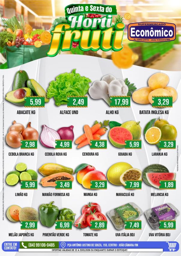 No momento, você está visualizando Confira o encarte de Ofertas de Hortifruti nesta quinta e sexta no Supermercado Econômico