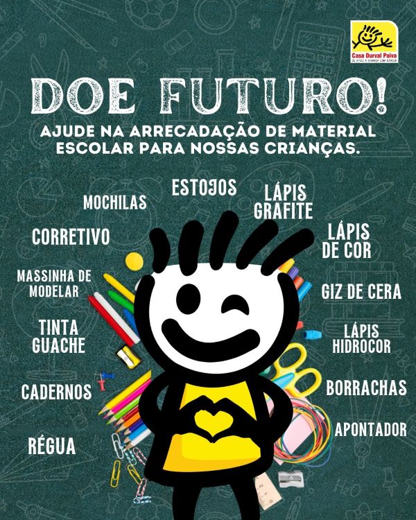 Leia mais sobre o artigo Volta às aulas: Casa Durval Paiva realiza campanha para arrecadação de material escolar