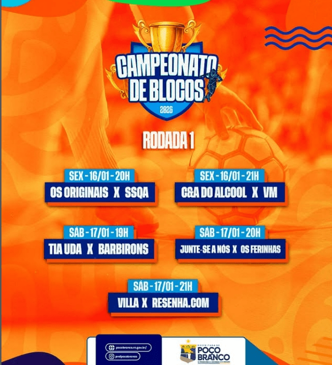 Leia mais sobre o artigo Prefeitura de Poço Branco promove Campeonato de Blocos com primeira rodada neste fim de semana