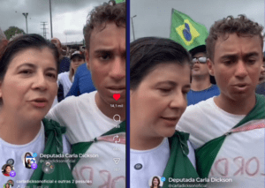 Leia mais sobre o artigo Carla Dickson assume o protagonismo feminino conservador e representa o RN na caminhada de Nikolas Ferreira, em Brasília