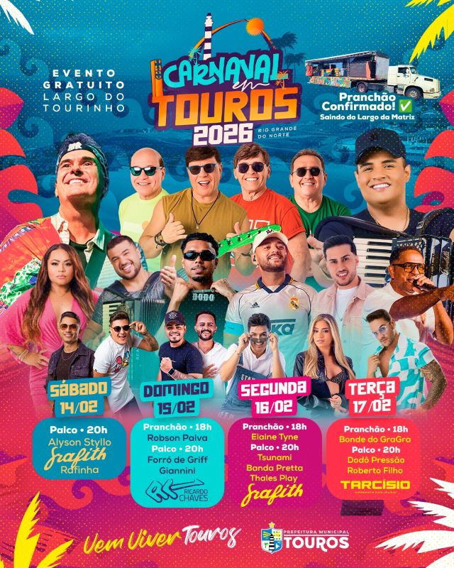 No momento, você está visualizando Carnaval 2026 em Touros: quatro dias de folia com muito forró e diversão