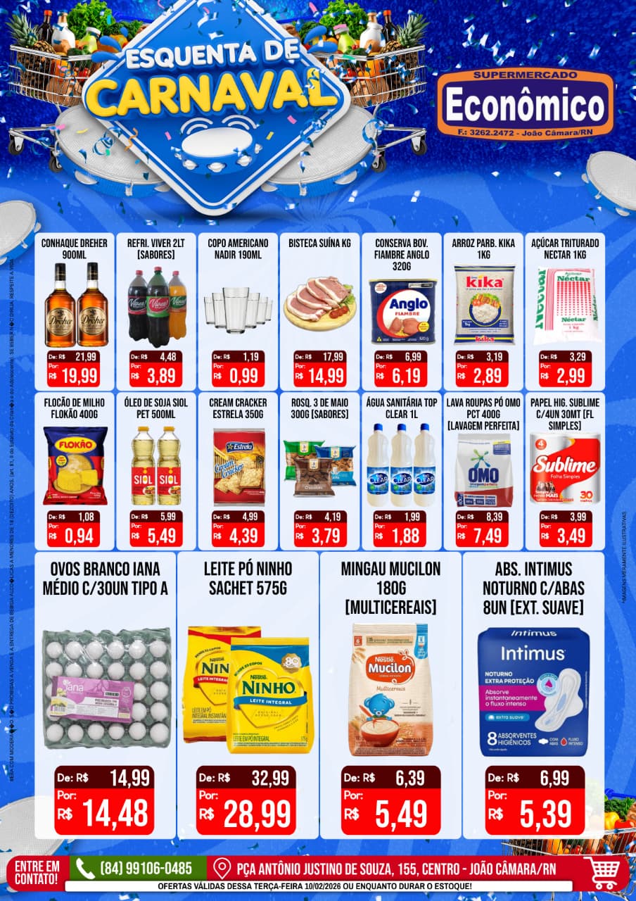 Leia mais sobre o artigo Confira o encarte de Ofertas de Carnaval do Supermercado Econômico