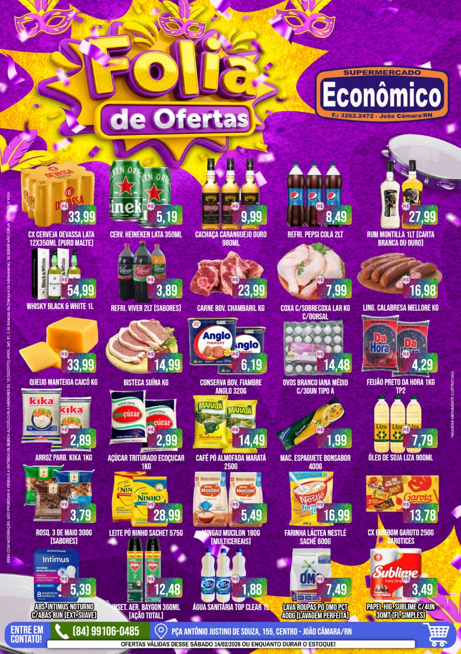 No momento, você está visualizando Confira os encartes do Carnaval de Ofertas do Supermercado Econômico para este sabadão de folia
