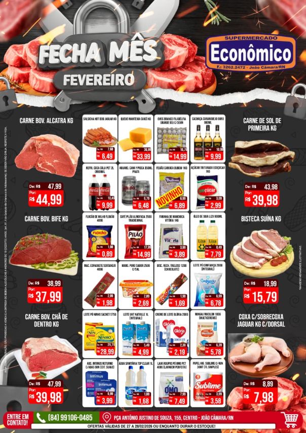 Leia mais sobre o artigo Confira os encartes de Ofertas do “FEcha Mês Fevereiro” do Supermercado Econômico