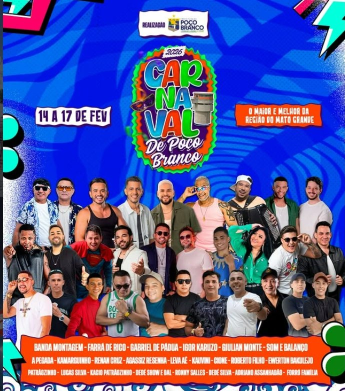 Leia mais sobre o artigo Com três polos e quatro dias de festa, Poço Branco aposta em grande carnaval