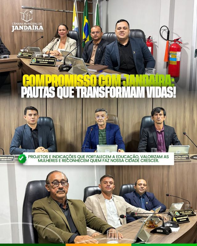 Leia mais sobre o artigo Câmara de Jandaíra aprecia projetos e indicações que fortalecem a educação, valoriza as mulheres e reconhece quem faz a cidade crescer