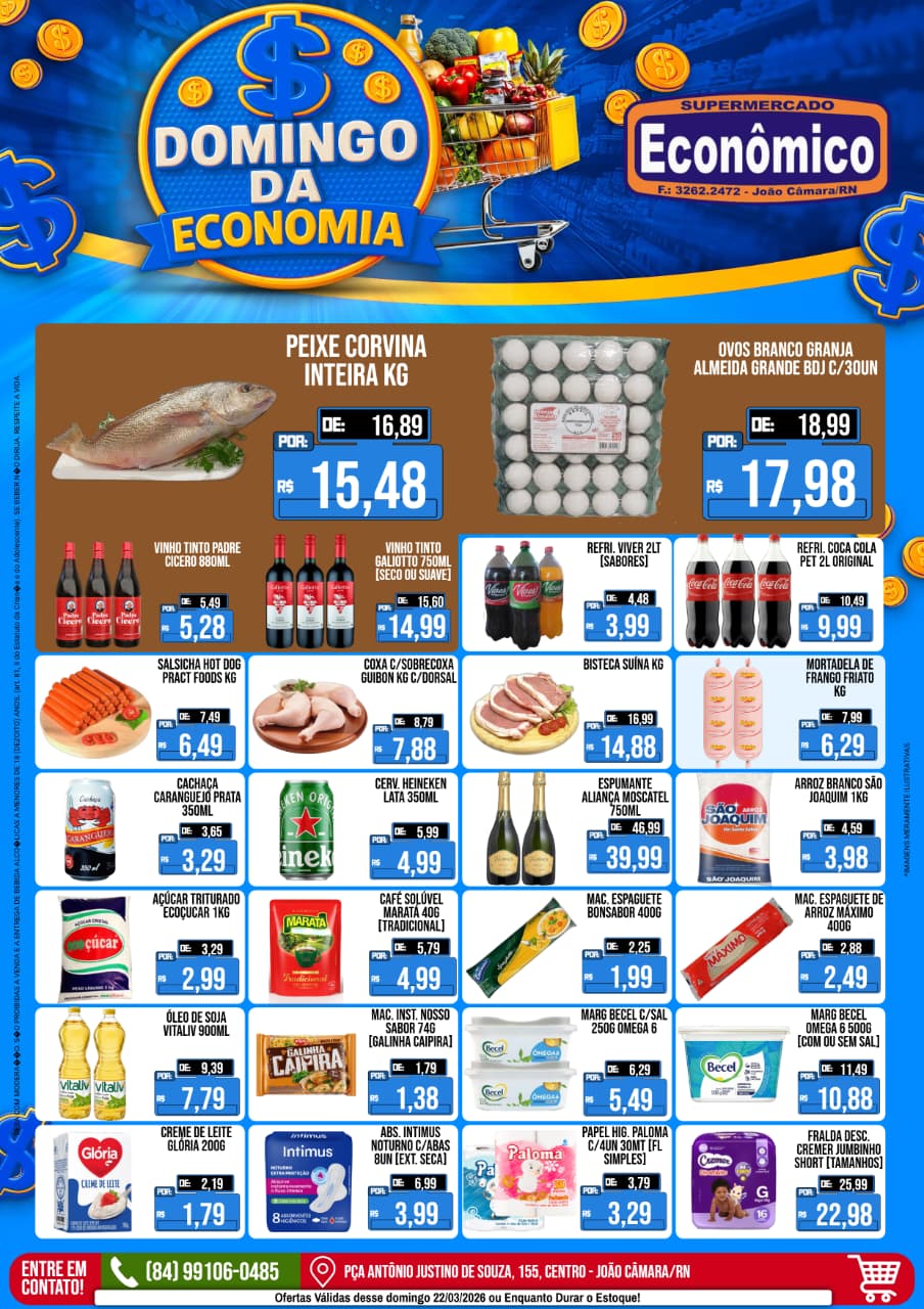 Leia mais sobre o artigo Confira os encartes de Ofertas do Supermercado Econômico para este domingo, 22