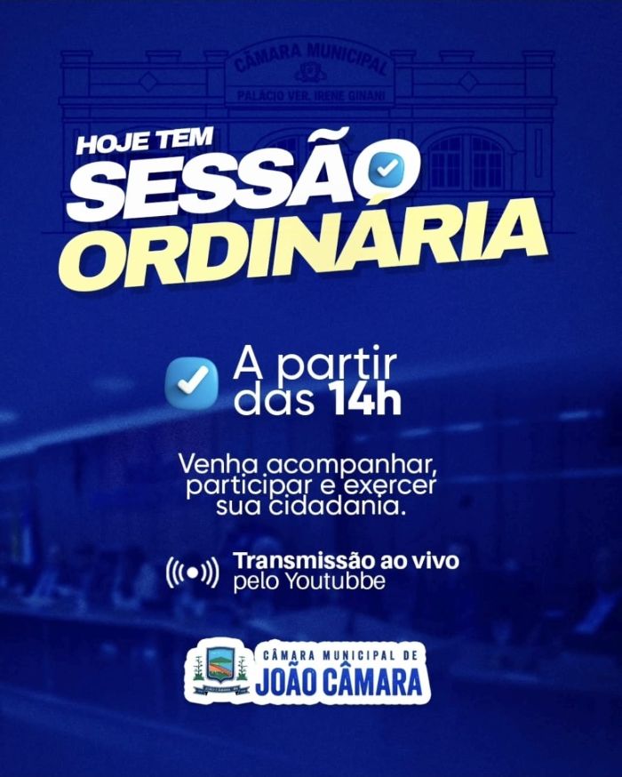 Leia mais sobre o artigo Sessão Ordinária da Câmara Municipal de João Câmara, 23/03/2026