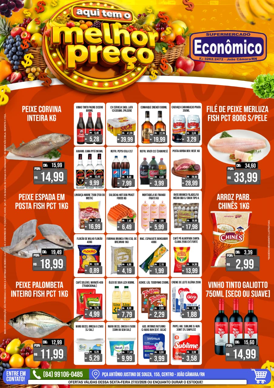 Leia mais sobre o artigo Confira o encarte de ofertas do Supermercado Econômico para esta sexta-feira, 27