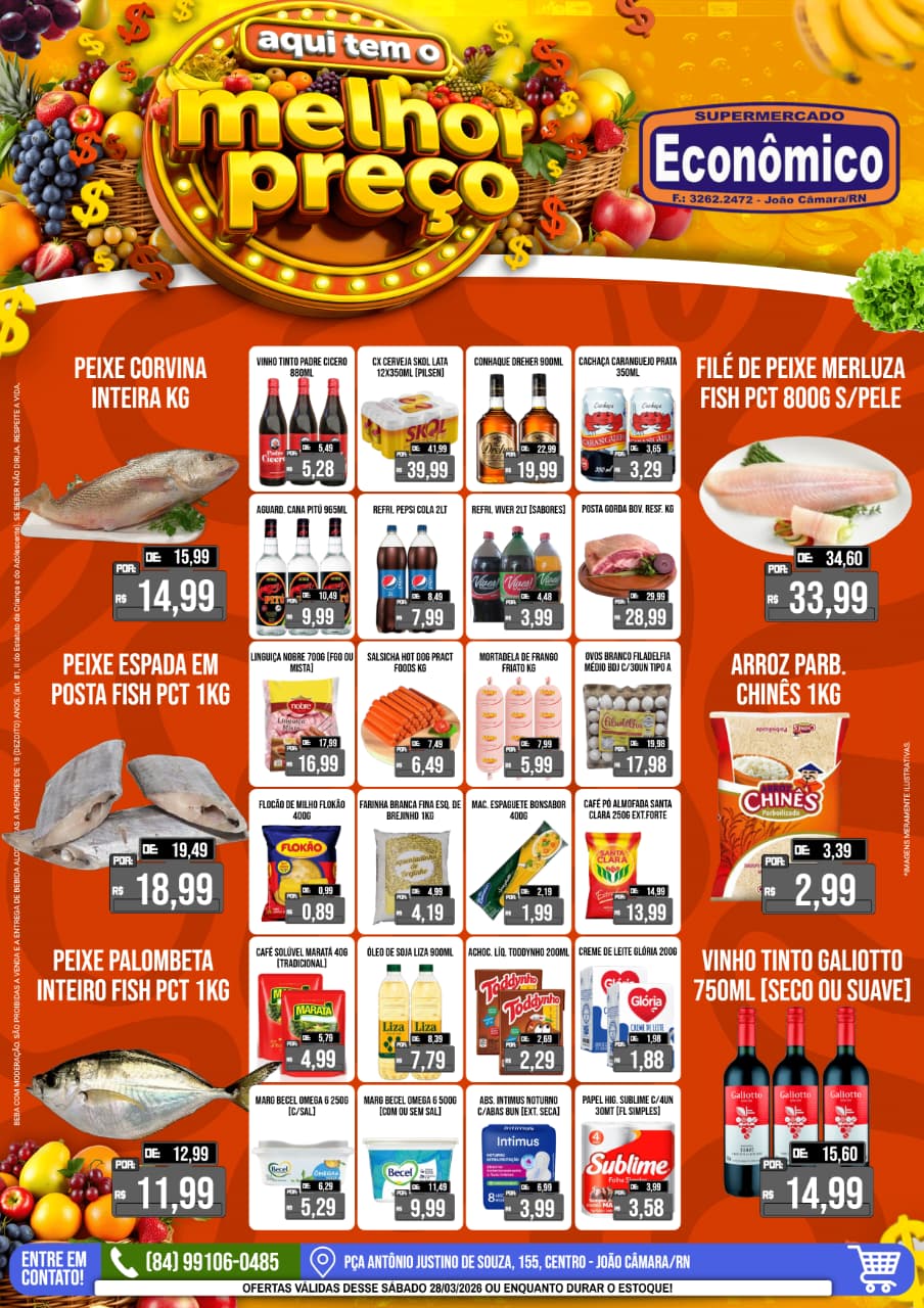 Leia mais sobre o artigo Confira os encartes de ofertas do Supermercado Econômico para este sábado, 28