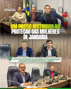 Leia mais sobre o artigo Câmara de Jandaíra aprova Projete de Lei que institui a Política Municipal de Monitoramento e Acompanhamento de Mulheres com Medidas Protetivas de Urgência 