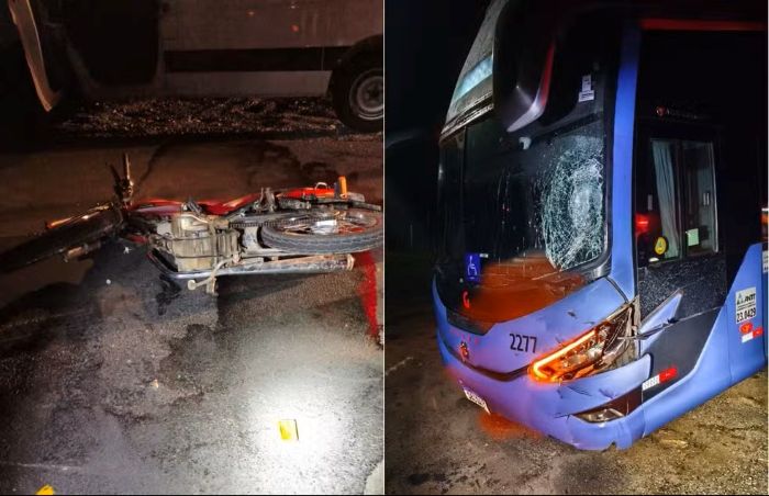Leia mais sobre o artigo Homem morre e outro fica ferido após ônibus e motocicleta baterem de frente na rodovia RN-117