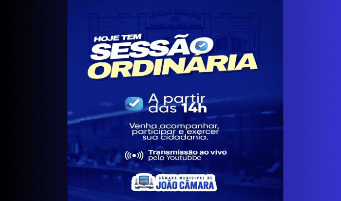 Leia mais sobre o artigo Câmara Municipal de João Câmara realiza sessão ordinária nesta segunda-feira, 16, a partir das 14h