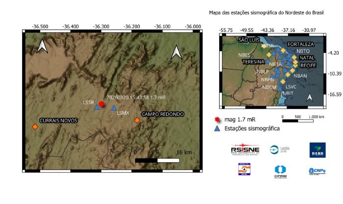 Leia mais sobre o artigo Tremor de terra registrado em Currais Novos, RN