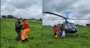 Leia mais sobre o artigo Helicóptero POTIGUAR 01e Bombeiros atuam no salvamento de população ilhada no interior do estado