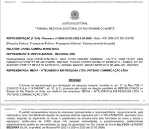 Leia mais sobre o artigo Justiça Eleitoral suspende divulgação de pesquisa que teria induzido respostas contra Allyson Bezerra