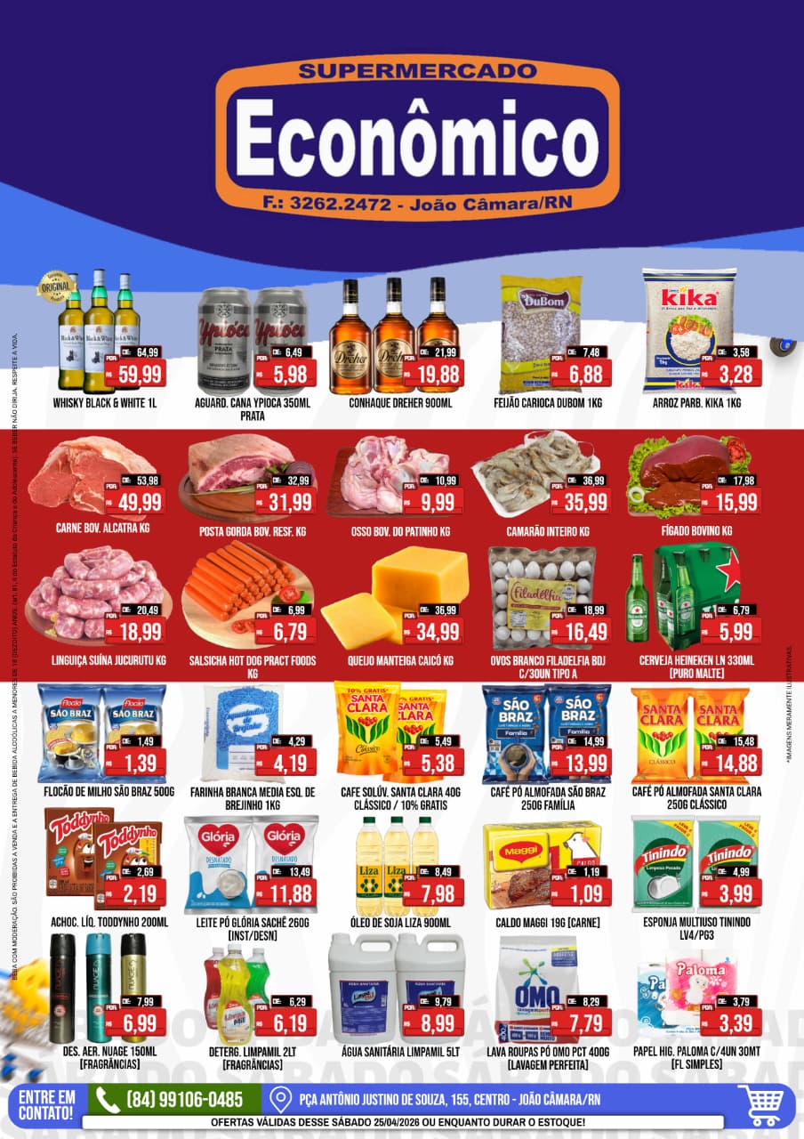 No momento, você está visualizando Confira os encartes de ofertas do Supermercado Econômico para este sábado, 25