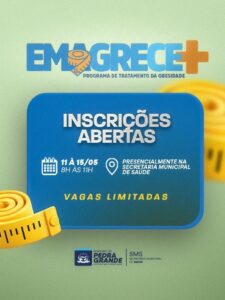 Leia mais sobre o artigo Governo de Pedra Grande lança Programa EMAGRECE+ para combate à obesidade e promoção da saúde