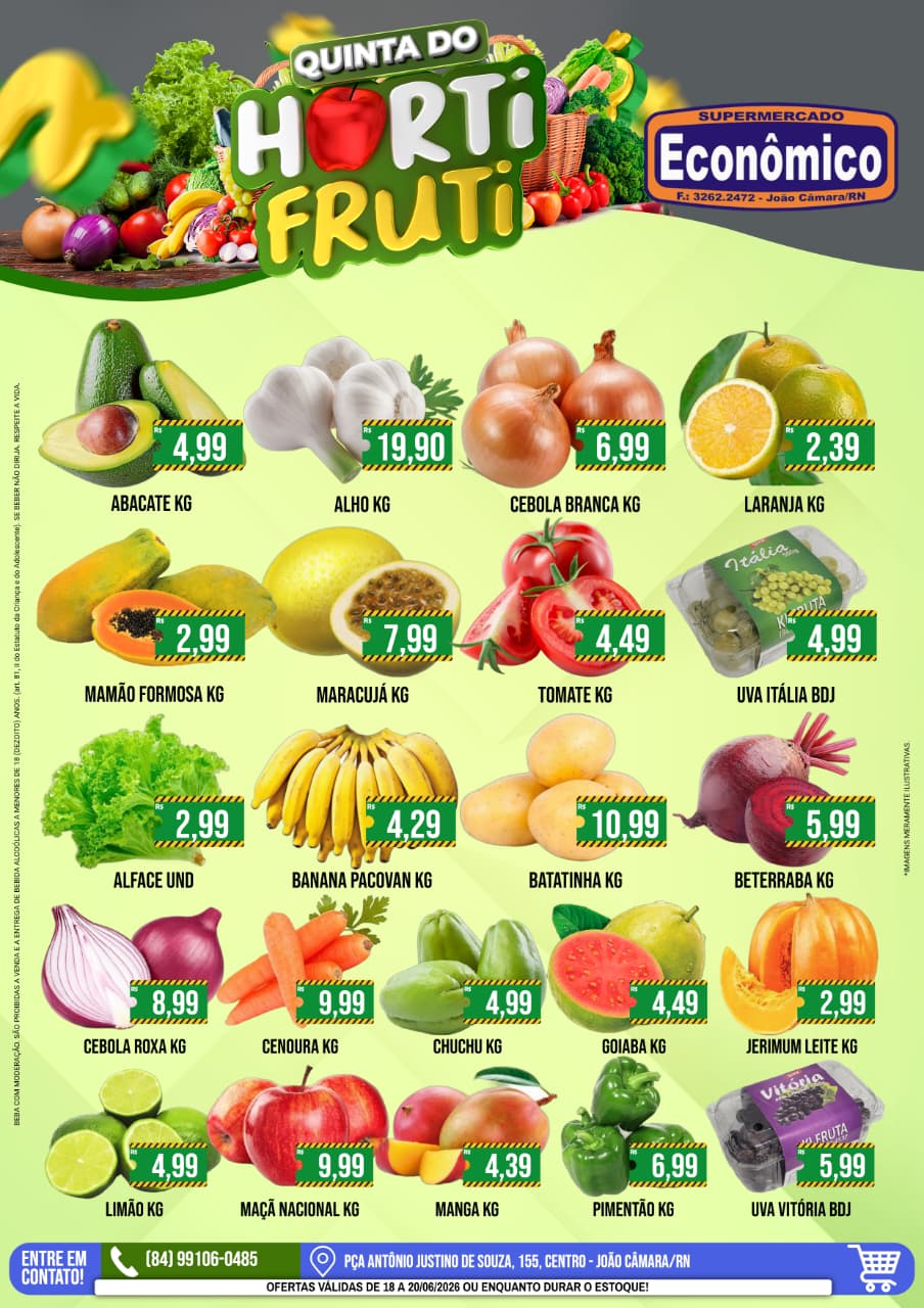 Leia mais sobre o artigo Confira o encarte de Ofertas da Quinta do Horti Fruti do Supermercado Econômico