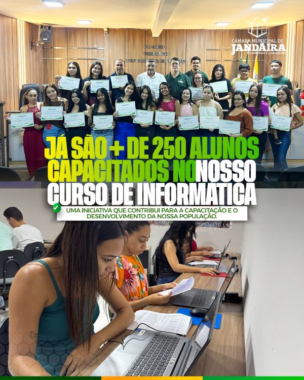 Leia mais sobre o artigo Câmara Municipal de Jandaíra celebra a conclusão de mais uma turma do Curso de Informática
