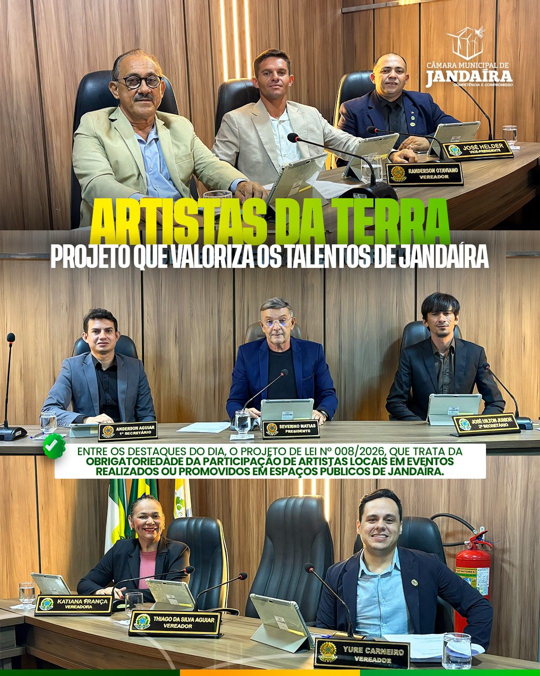 No momento, voc&ecirc; est&aacute; visualizando Em Pauta: Projeto de valoriza&ccedil;&atilde;o dos artistas da terra &eacute; apreciado pela C&acirc;mara Municipal de Janda&iacute;ra
