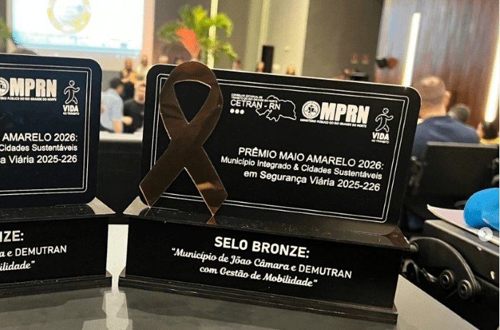 Leia mais sobre o artigo Demutran de João Câmara recebe Troféu Bronze por ações desenvolvidas durante o Maio Amarelo 2026