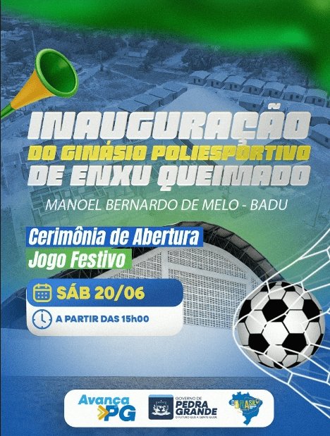 Leia mais sobre o artigo Governo de Pedra Grande inaugura neste sábado o Ginásio Poliesportivo de Enxu Queimado