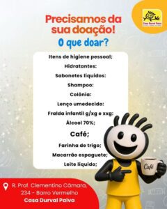 Leia mais sobre o artigo Casa Durval Paiva mobiliza campanha por doações de itens essenciais