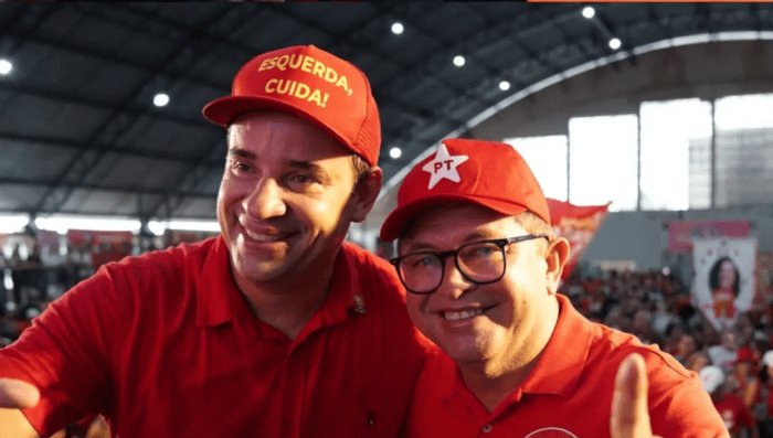 No momento, você está visualizando Prefeito de Jandaíra, Reginaldo Vitorino, prestigia convenção do PT que oficializou Cadu Xavier ao Governo do RN
