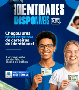 Leia mais sobre o artigo Câmara Municipal de João câmara informa que um novo lote de Carteiras de Identidade já está disponível para retirada