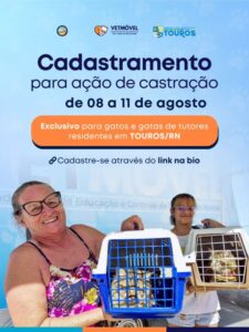 Leia mais sobre o artigo VETMÓVEL oferece castração gratuita para gatos de tutores de baixa renda em Touros/RN