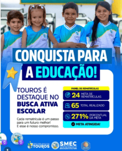 Leia mais sobre o artigo Touros supera meta de rematrículas e é destaque na Busca Ativa Escolar