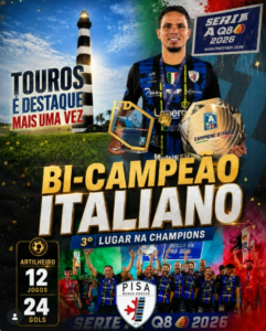 Leia mais sobre o artigo Touros: Edson Hulk conquista bicampeonato italiano de beach soccer pelo Pisa